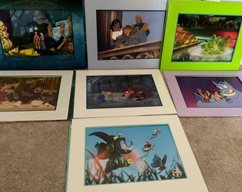 Disney Lithographs Alladin,Bug’s Life,Movie Detective,Flubber and more