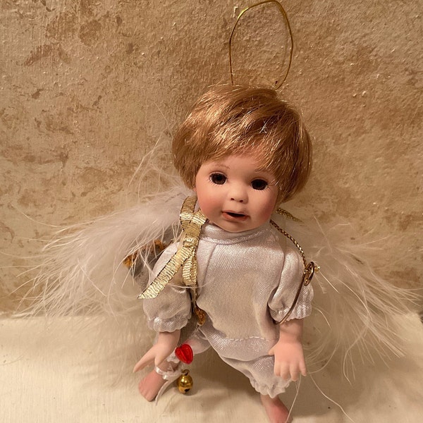 Marie Osmond Cupid Angel Porcelain doll  Ornament