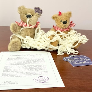 Conjunto de espaguete e almôndegas Annette Funicello Mohair Bears