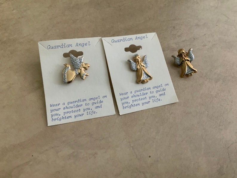 Guardian Angel 3 piece Pin Set Vintage