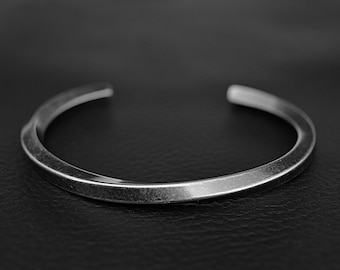 Mens Cuff Twisted Bracelet Bangle Stainless Steel Viking Classic Norse Style Metal Bracelet
