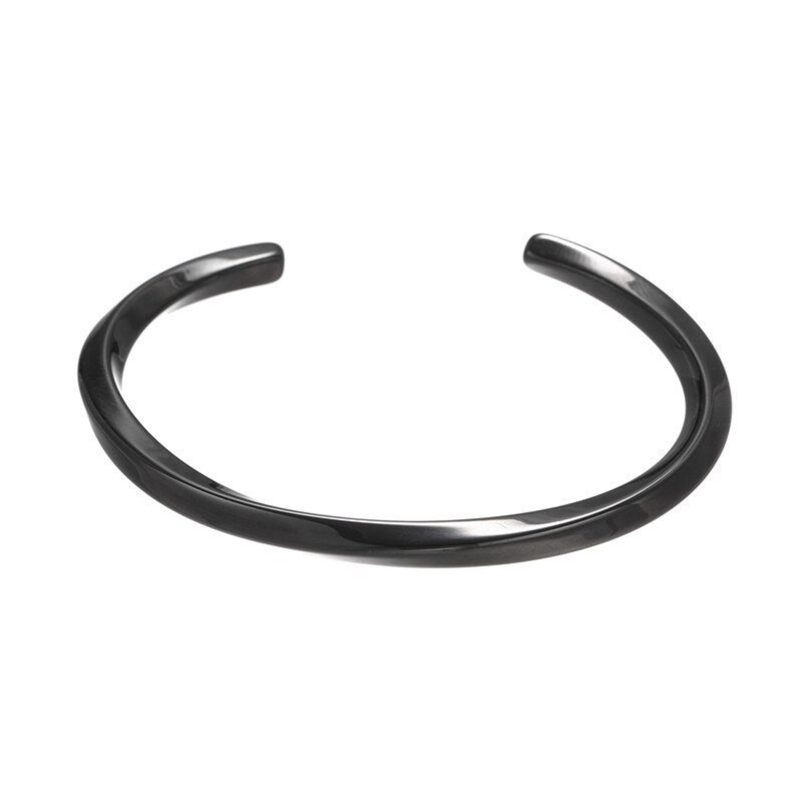 Mens Black Cuff Bracelet Stainless Steel Twisted Bangle for Etsy