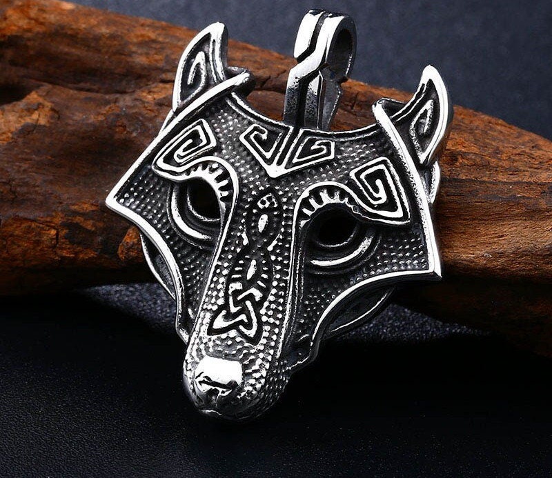 Viking Wolf Fenrir Pendant Stainless Steel Celtic Norse Pagan - Etsy UK