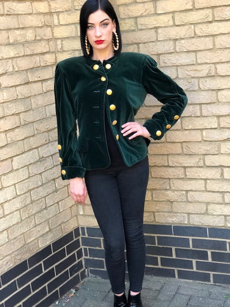 Green Velvet Vintage 80s Yves St Laurent YSL Jacket Offers | Etsy