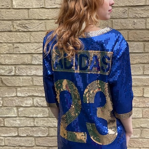 jeremy scott adidas sequin dress ADIDAS X Jeremy Scott Sequin Oversize Jersey Dress