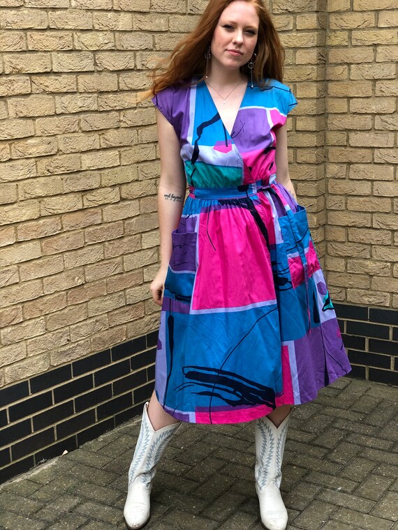 colourful wrap dress