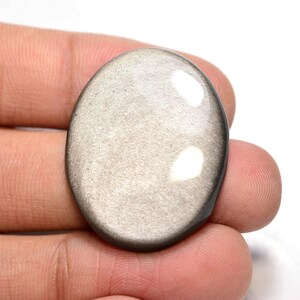 Cabujón de obsidiana de plata... Cabujón ovalado... 31x25x5mm... 30Cts...#i3014