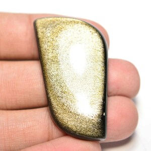 Gouden Obsidiaan Cabochon... Vrije vorm Cabochon... 45x22x7mm...52Cts..#i4075
