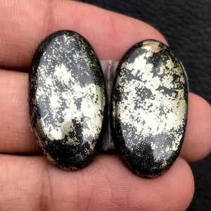 Gouden Apache Pyriet Paar Cabochon...Ovale Cabochon...28x15x4mm...42Cts...#G6948