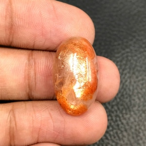 Orange Confetti Sunstone Cabochon...Oval Cabochon...23x14x7mm...17Cts...#i4899