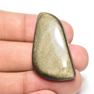 Gouden Obsidiaan Cabochon... Vrije vorm Cabochon...39x20x6mm...34Cts...#i4078