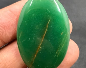 Green Jade Cabochon...Oval Cabochon...38x26x5 mm...44 Cts...A#M3867