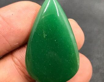 Green Jade Cabochon...Pear Cabochon...33x20x5 mm...27 Cts...A#M3882