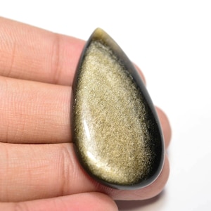 Gouden Obsidiaan Cabochon... Peer Cabochon... 46x24x6mm... 45Cts...#i4064