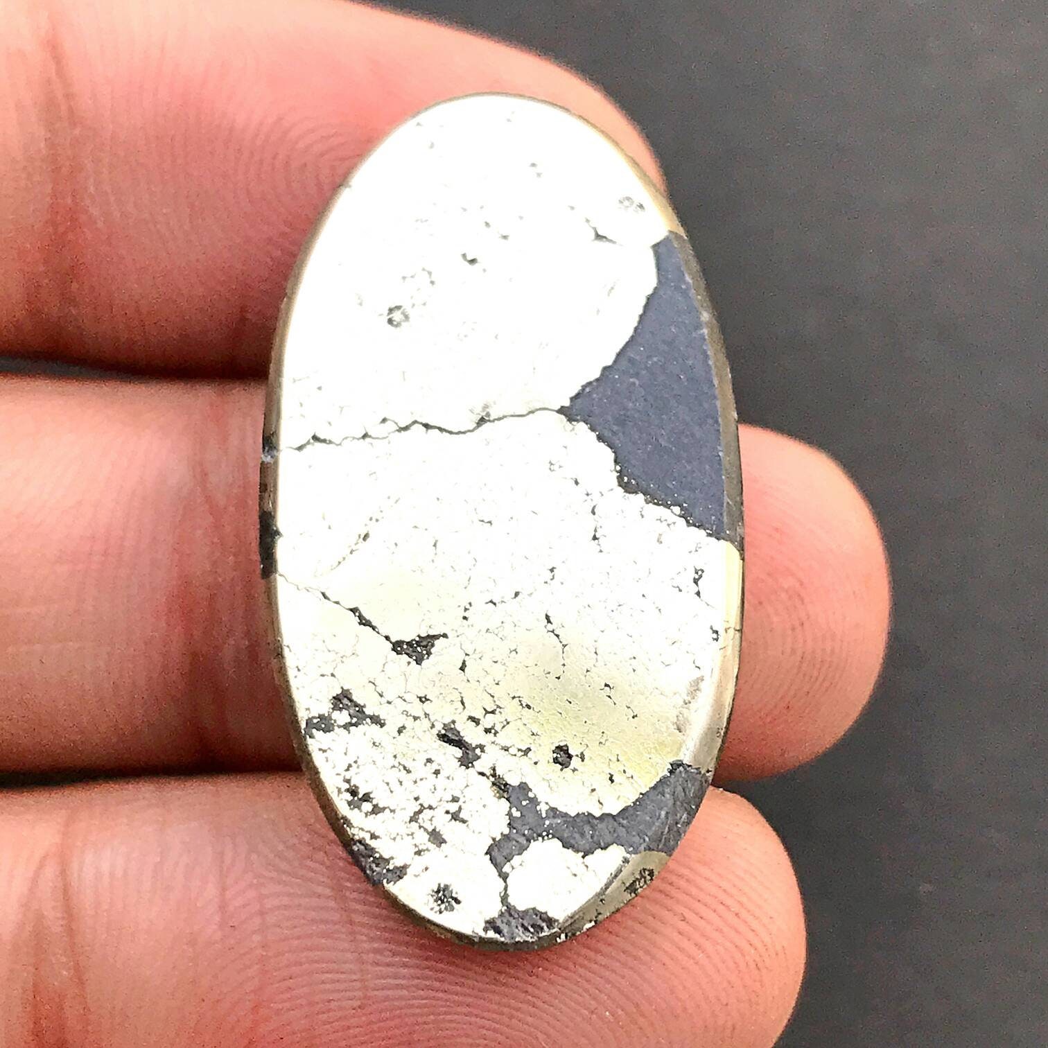 Apache Pyrite Cabochonoval Cabochon33x18x5 Mm44 Cts Apache Pyrite Cabochonoval Cabochon33x18x5 Mm44 Cts