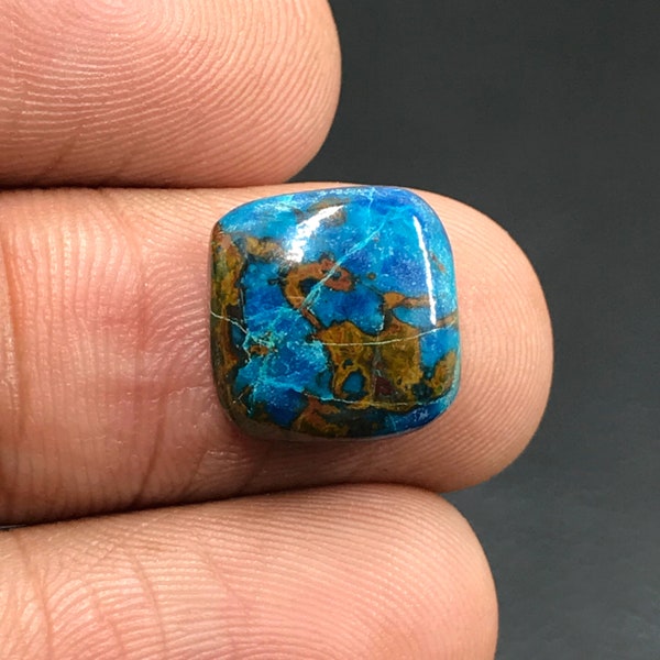 Cabochon in shattuckite...Cabochon a cuscino...11x11x3 mm...6 ct...A#L5418