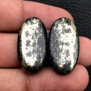 Gouden Apache Pyriet Paar Cabochon...Ovale Cabochon...27x14x4mm...39Cts...#G6947