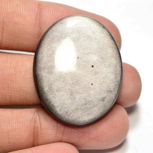 Zilveren Obsidiaan Cabochon...Ovale Cabochon...33x27x6mm...39Cts...#i3013