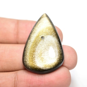 Golden Obsidian Cabochon...Birnencabochon...37x22x6mm...32Cts...#i4070