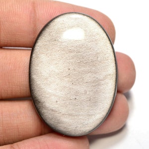 Cabochão de Obsidiana Prata...Cabochão Oval...39x28x6mm...54Cts...#i3007