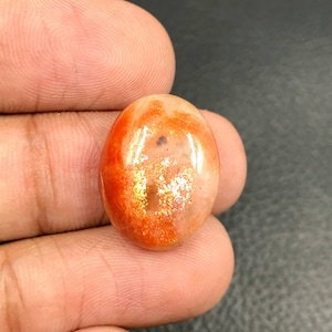 Orange Confetti Sunstone Cabochon...Oval Cabochon...19x15x7mm...14Cts...#i4902