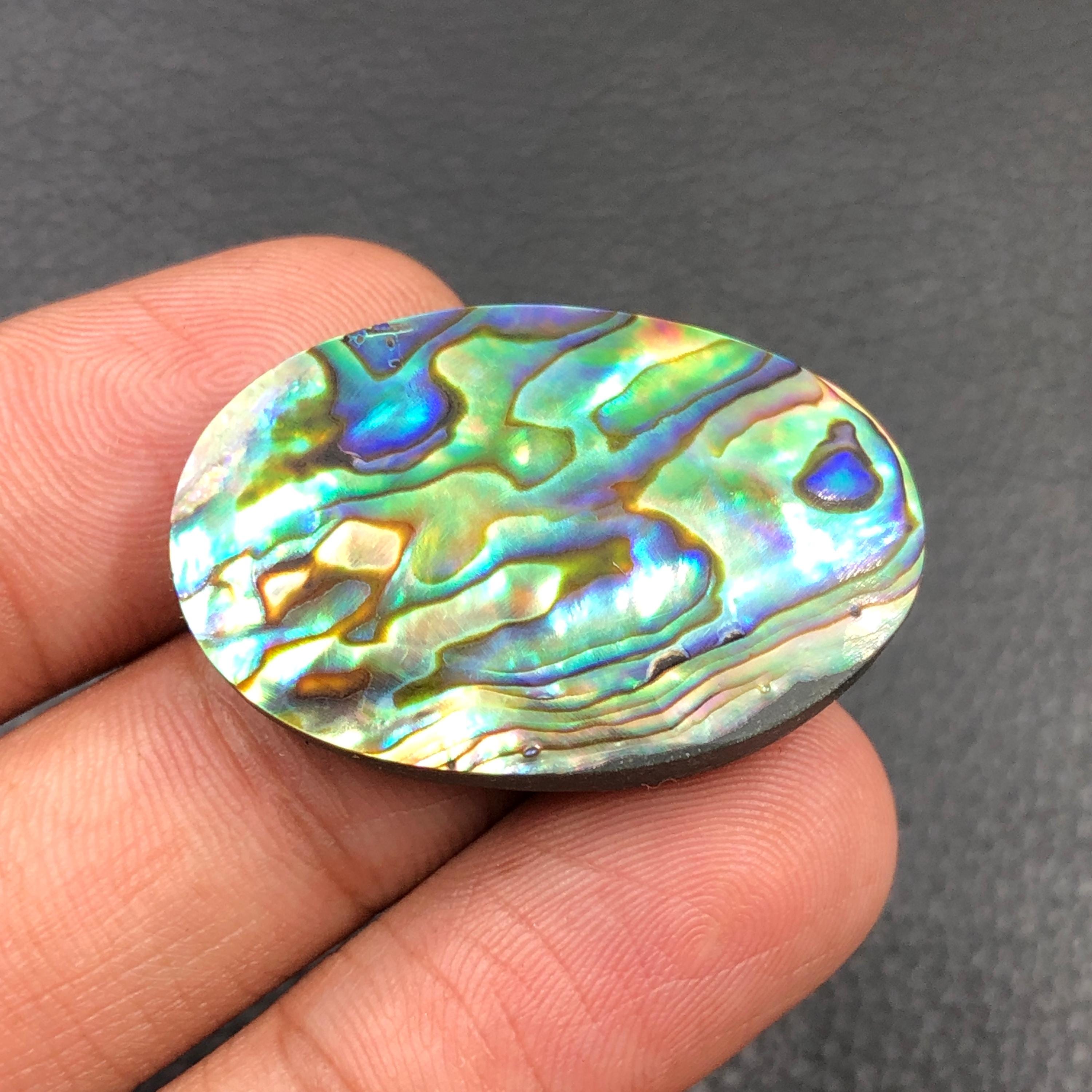 Abalone Shell Cabochon... Oval Cabochon...32x22x7 Mm...40 Cts...a#n2901 ...