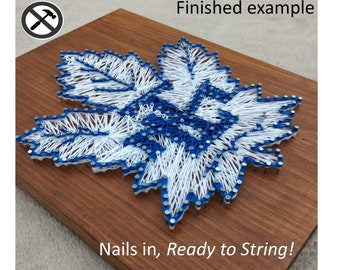 Nails in, ready to string, no tools required, Toronto, Toronto Maple Leafs, hockey, unique, Easy, Fun!