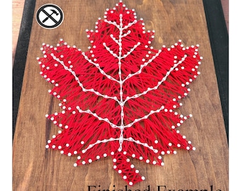 Nails in, ready to string, no tools required, Maple Leaf, choose your colors, one of a kind, Unique, Easy, Fun!