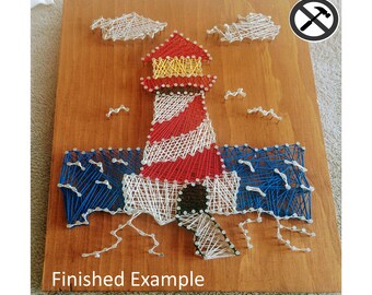 Nails in, ready to string, no tools required, choice of colors, unique, lighthouse, boater, sailor, different, easy, fun!