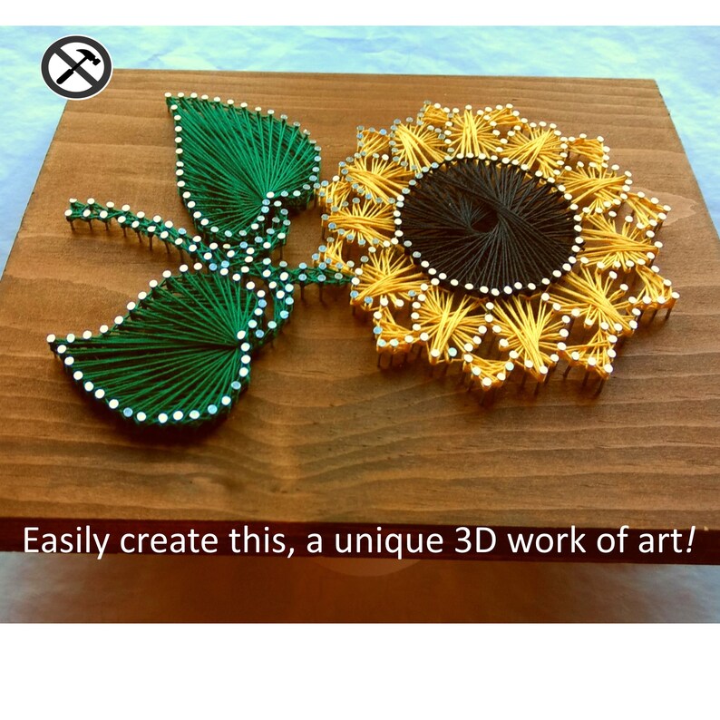 String Art Kit No Tools Required Pre-nailed Sunflower | Etsy