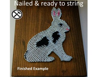 Nails in, ready to string, no tools required, choice of colors, unique, original, rabbit, bunny, pet gift, child gift, easy, fun!