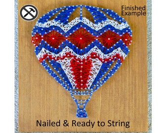 Nails in, ready to string, no tools required, unique, choose your colors, hot air balloon, colorful, original, easy, fun!