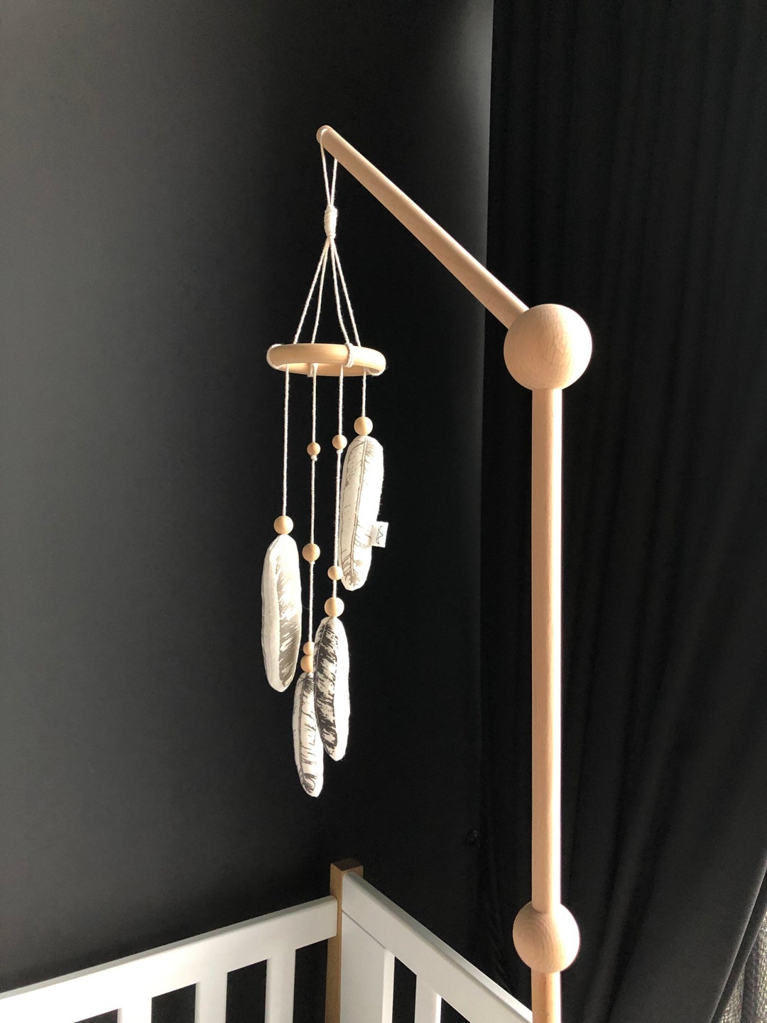 Cot Mobile Hanger Baby Mobile Hanger Crib Wooden Mobile Etsy