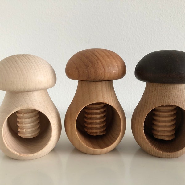 Montessori wooden toy, Wooden mushroom, Natural learning toy for Toddlers,  Waldorf educational toy