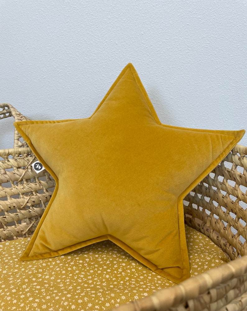 Velvet Star Cushion Mustard Star Pillow Star Cushion Etsy