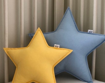 Juego de almohadas de estrella de 2, estrella, almohadas de estrella, cojines de estrella, decoración de guardería, regalo de bebé, cojines de habitación para niños, almohada de bebé