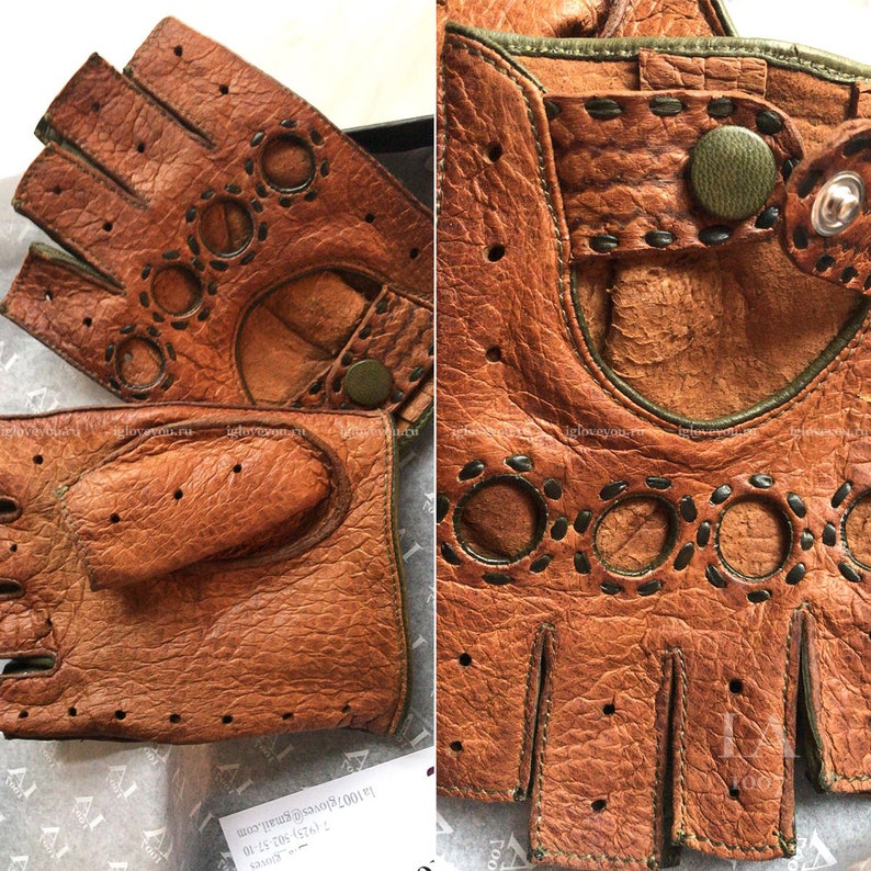 Peccary Fingerless Driving Gloves for Men Сar gloves Bike Etsy