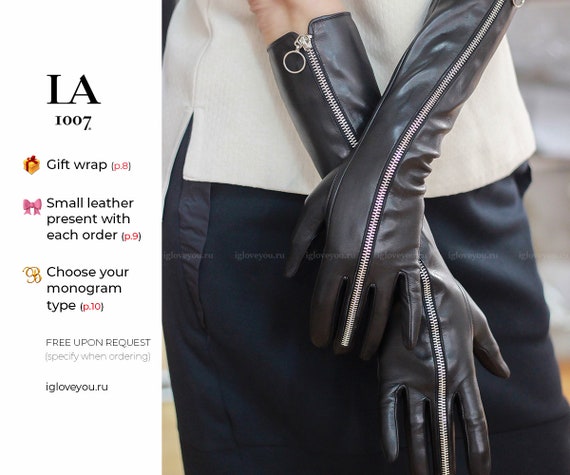 long leather womens gloves