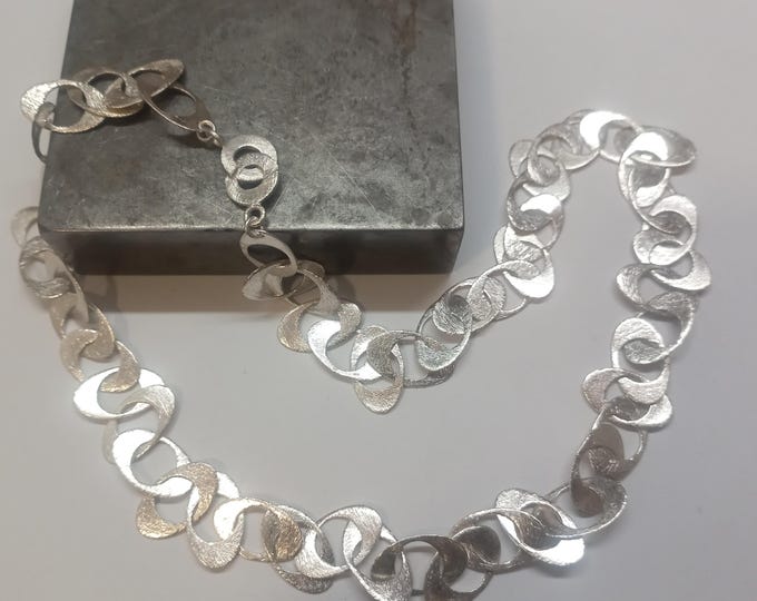 925 Sterling Silver Link Chain – Handmade Statement Necklace – Oval Silver Necklace – Modern Necklace for Women.
