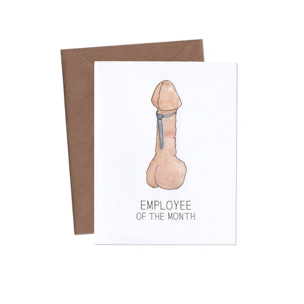 Employee of the Month Card - Penis Card - Adult Card - Funny Greeting Card