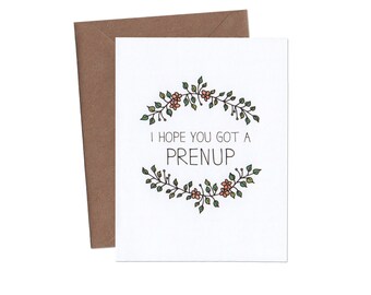 Prenup Card - Biglietto di nozze divertente - Biglietto d'auguri divertente