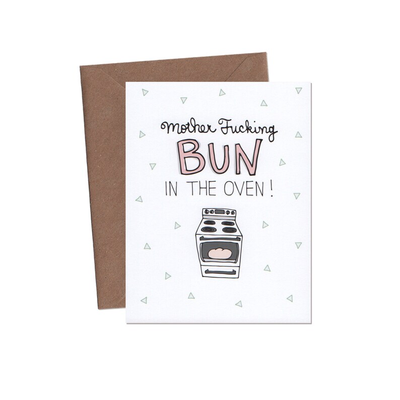 Bun in the Oven Card Funny Baby Card Expecting Card Funny Greeting Card