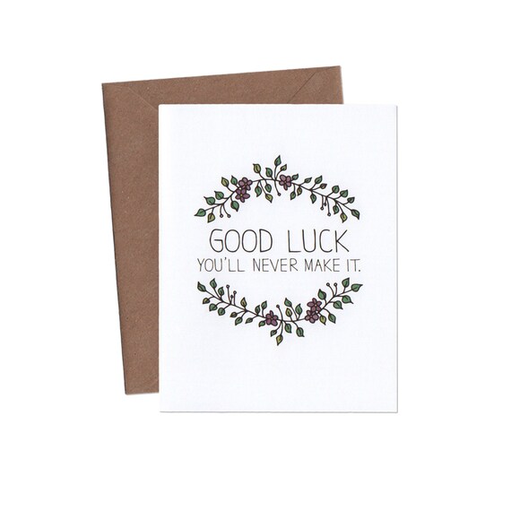 Biglietto Buona Fortuna Scheda Di Incoraggiamento Etsy