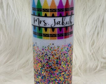 Way to Celebrate 24oz Plastic Tumbler with Straw , Pink Cup with Multi Color Glitter, Everyday, Size: One Size