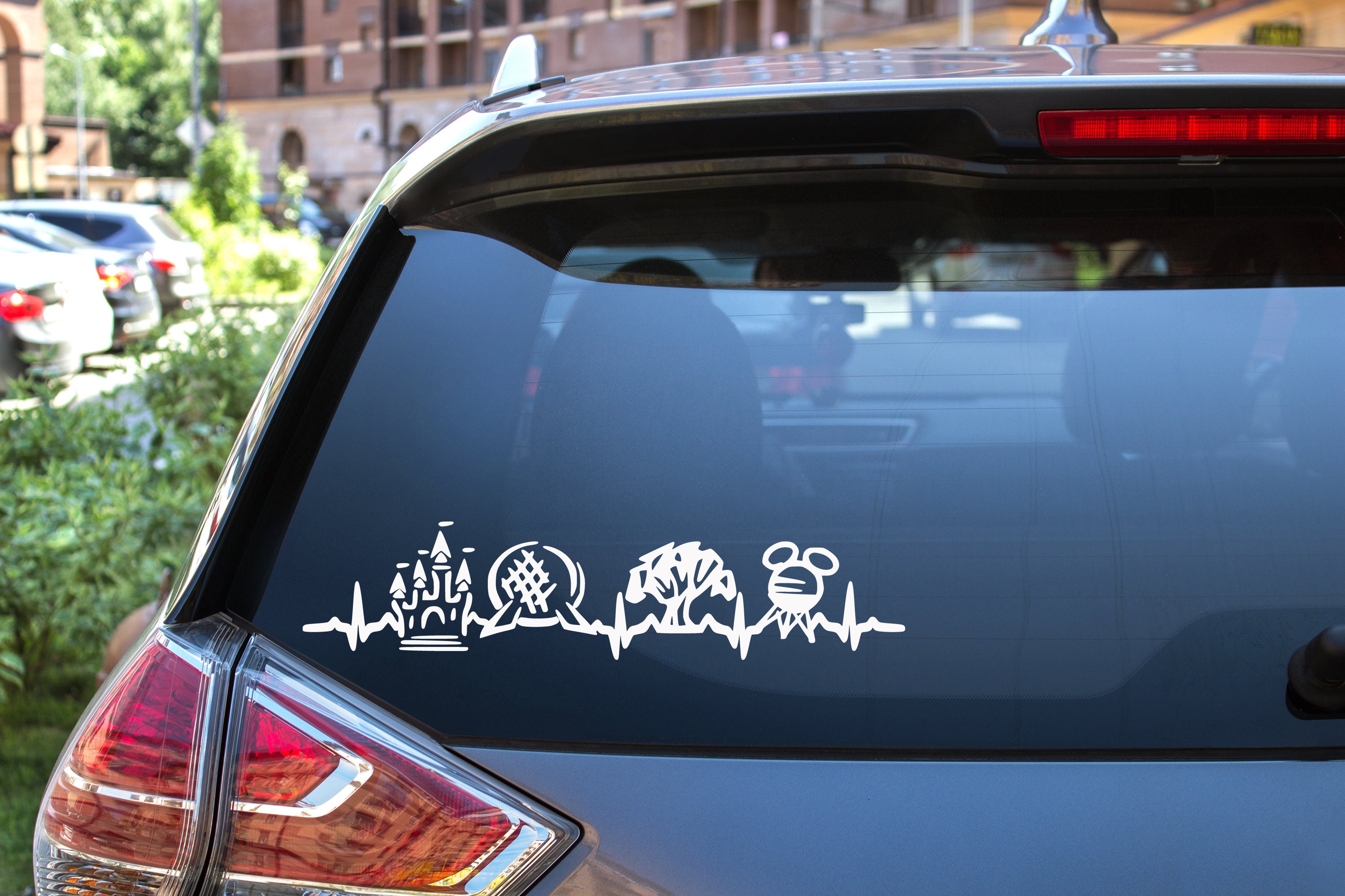 Disney Park Inspired Heartbeat Vinyl Decal