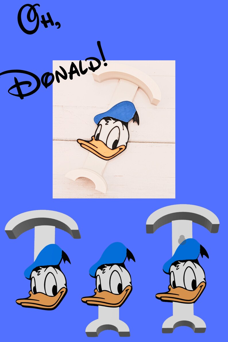 STL file for 3D Printing Donal Duck Inspire Loungefly Display image 2