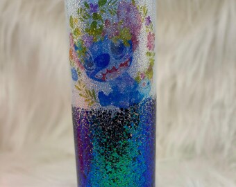 Stitch inspiriert Aquarell Glitter Becher