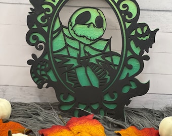 Spooky Jack Skellington Sign Leaner Door Hanger