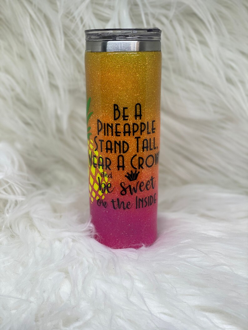 Be a Pineapple Glitter Tumbler image 1