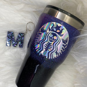 Gothic Starbucks Inspired Glitter Tumbler image 3